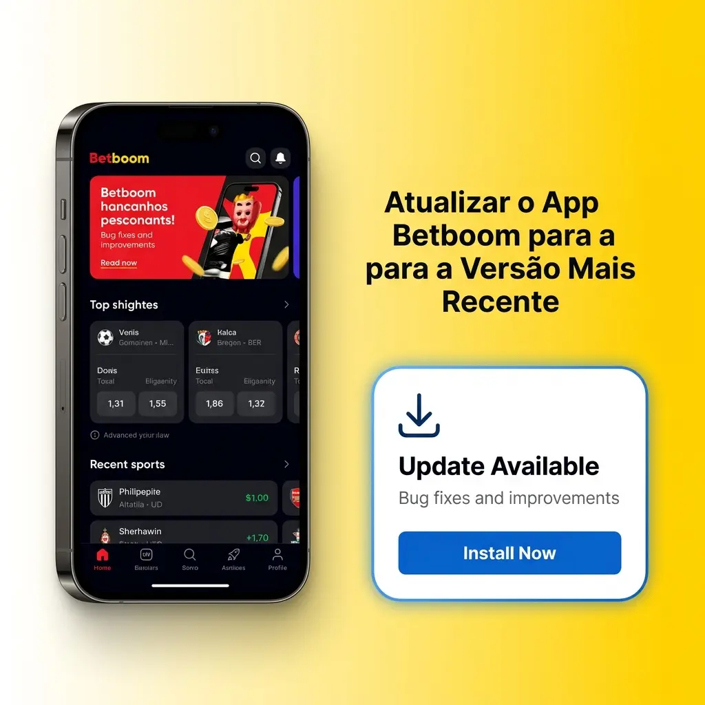 Atualização automática do app Betboom no celular, sem necessidade de download manual na loja de aplicativos