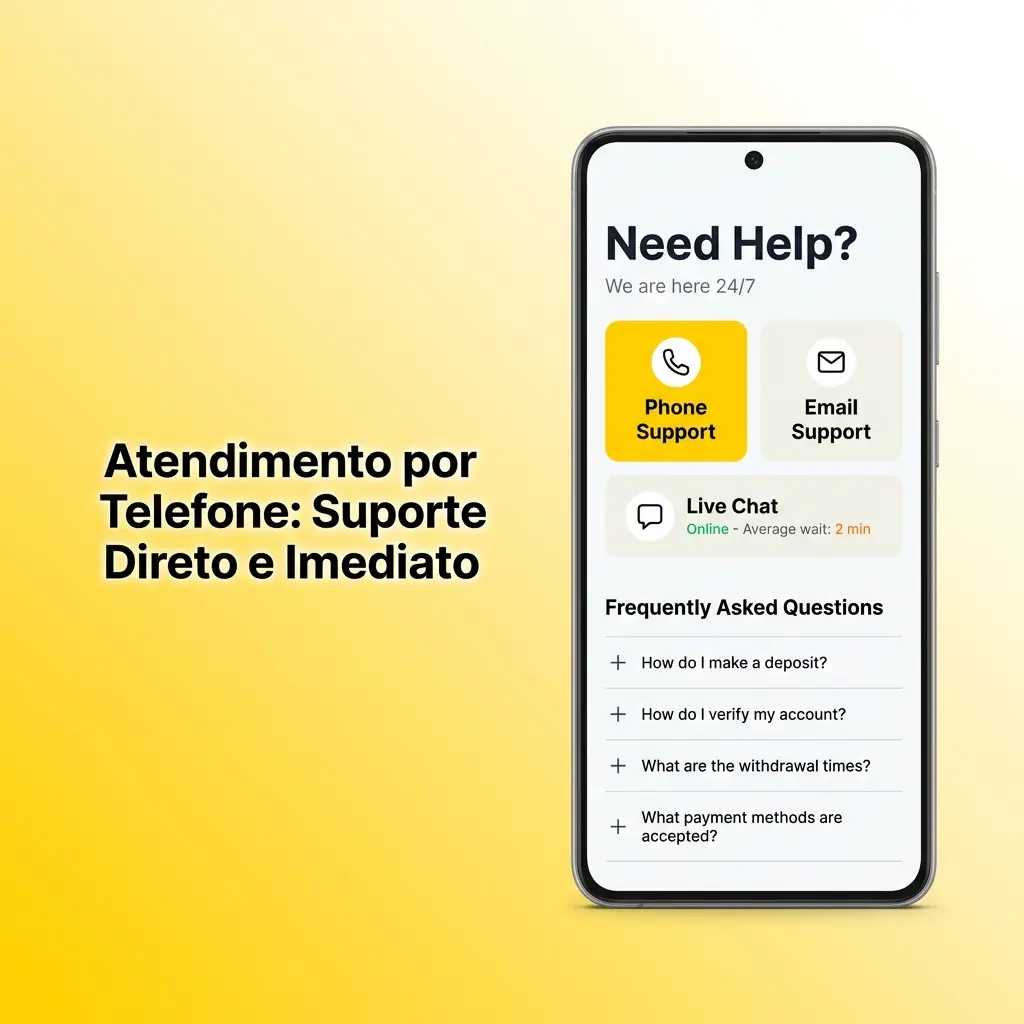 Atendimento por telefone com suporte direto e imediato para resolver problemas urgentes de conta e transações