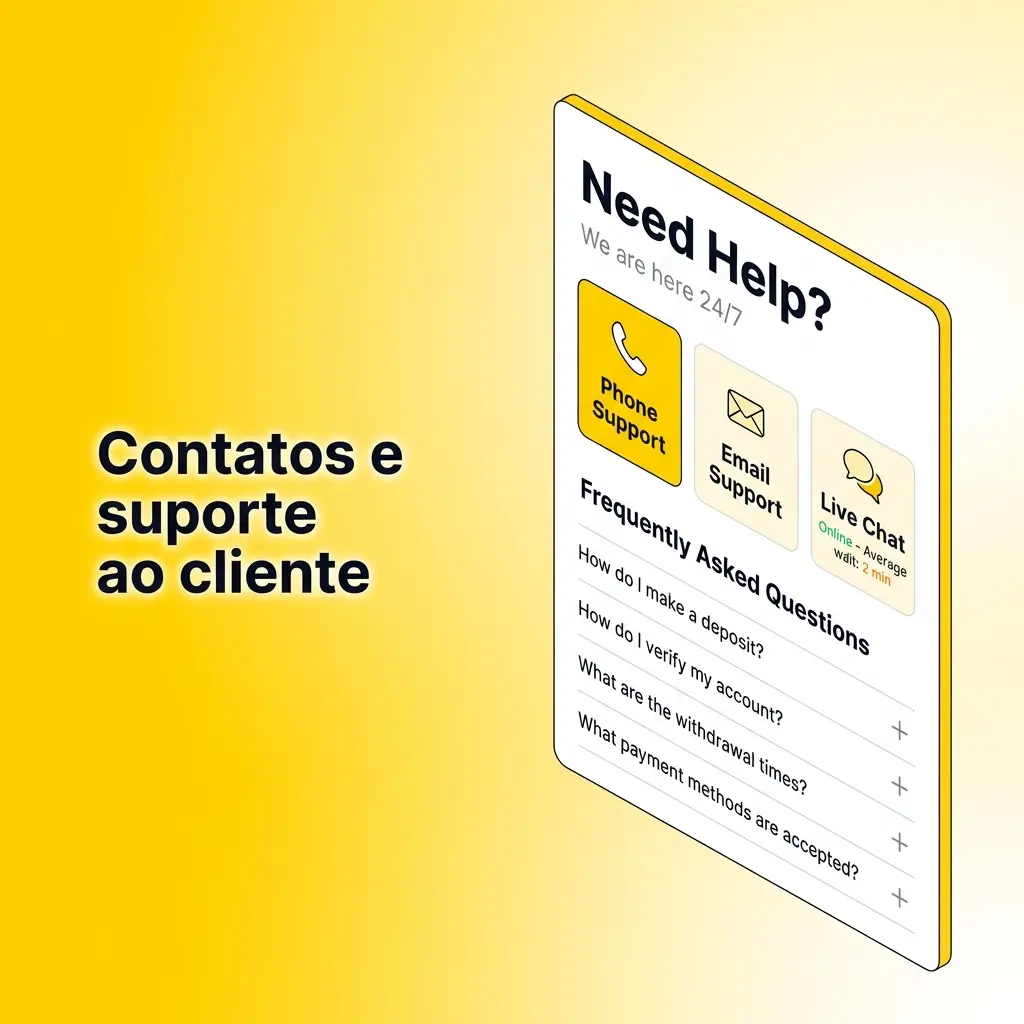Ícones de chat ao vivo e e-mail para suporte ao cliente 24h sobre conta, depósitos, saques, apostas e cassino