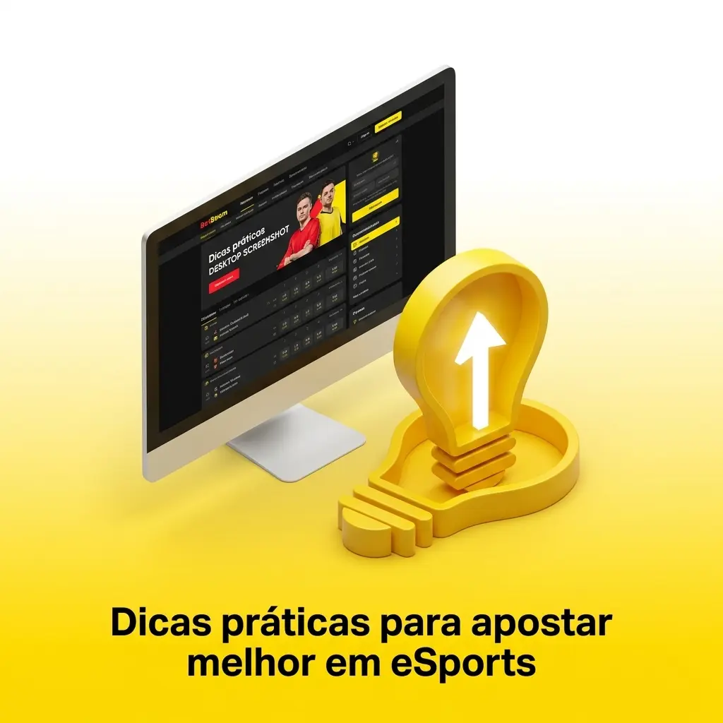 Infográfico com dicas para apostar melhor em eSports: bankroll, análise de mapa e draft, mercados simples e registro de resultados