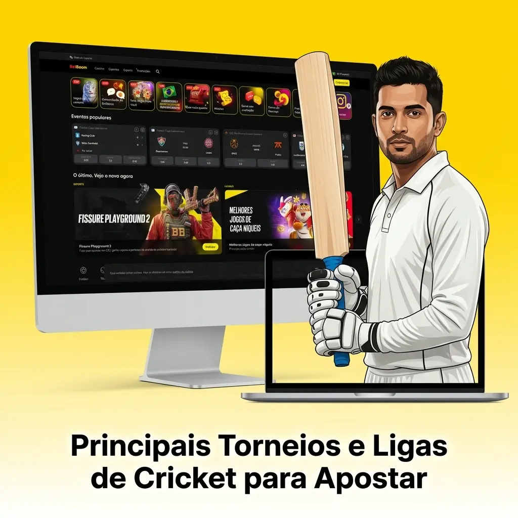 Logos e troféus dos principais torneios de cricket: ICC World Cup, T20 World Cup, IPL e The Ashes para apostar