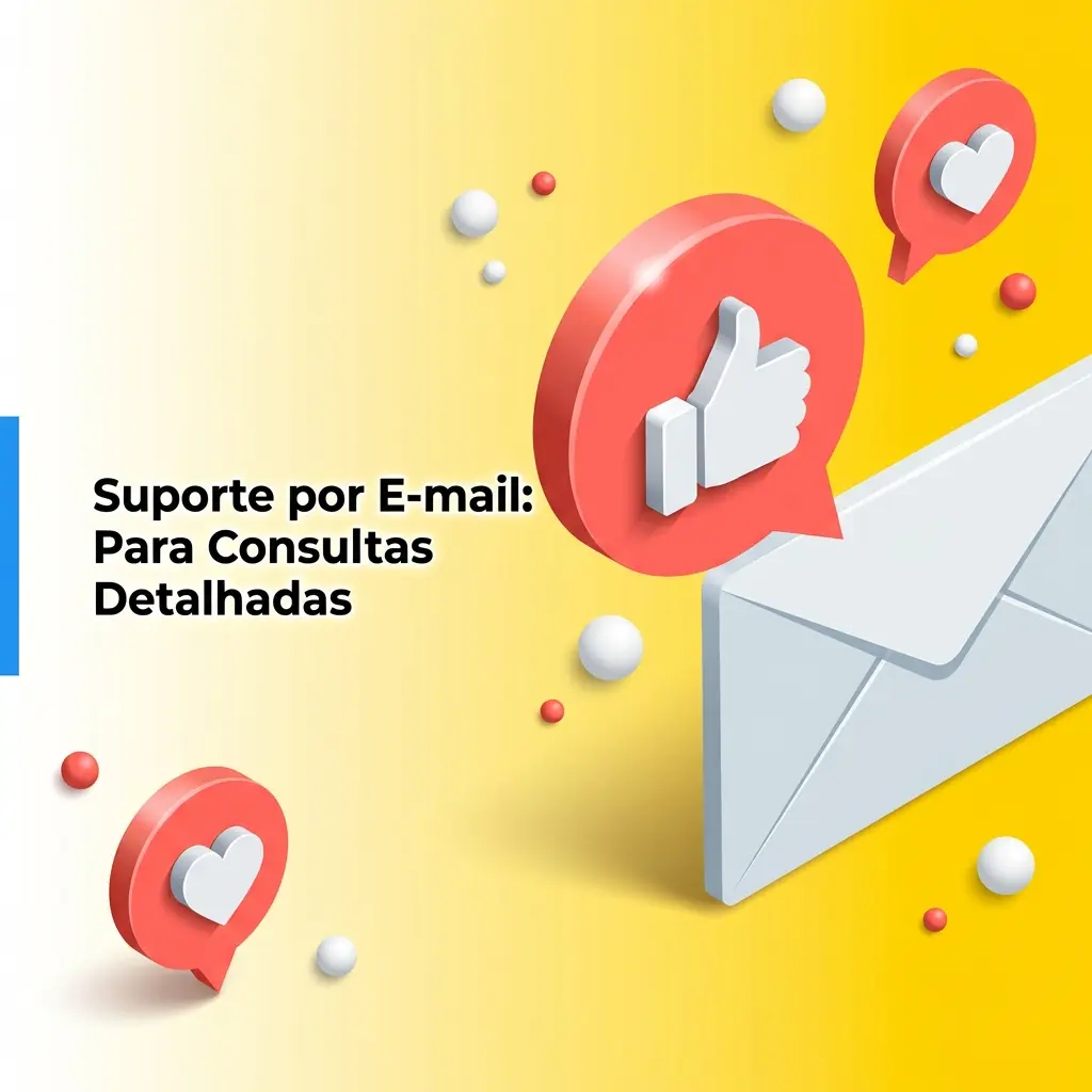 Suporte por e-mail para consultas detalhadas, KYC, disputas e documentos com resposta em até 24 horas úteis