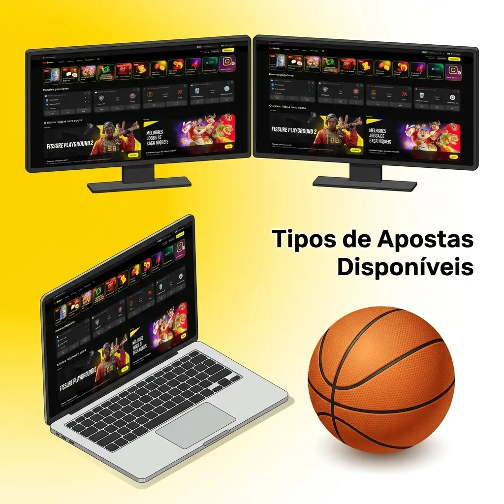 Infográfico em português mostrando tipos de apostas: simples, múltipla (express) e sistema, com exemplos de odds e retorno