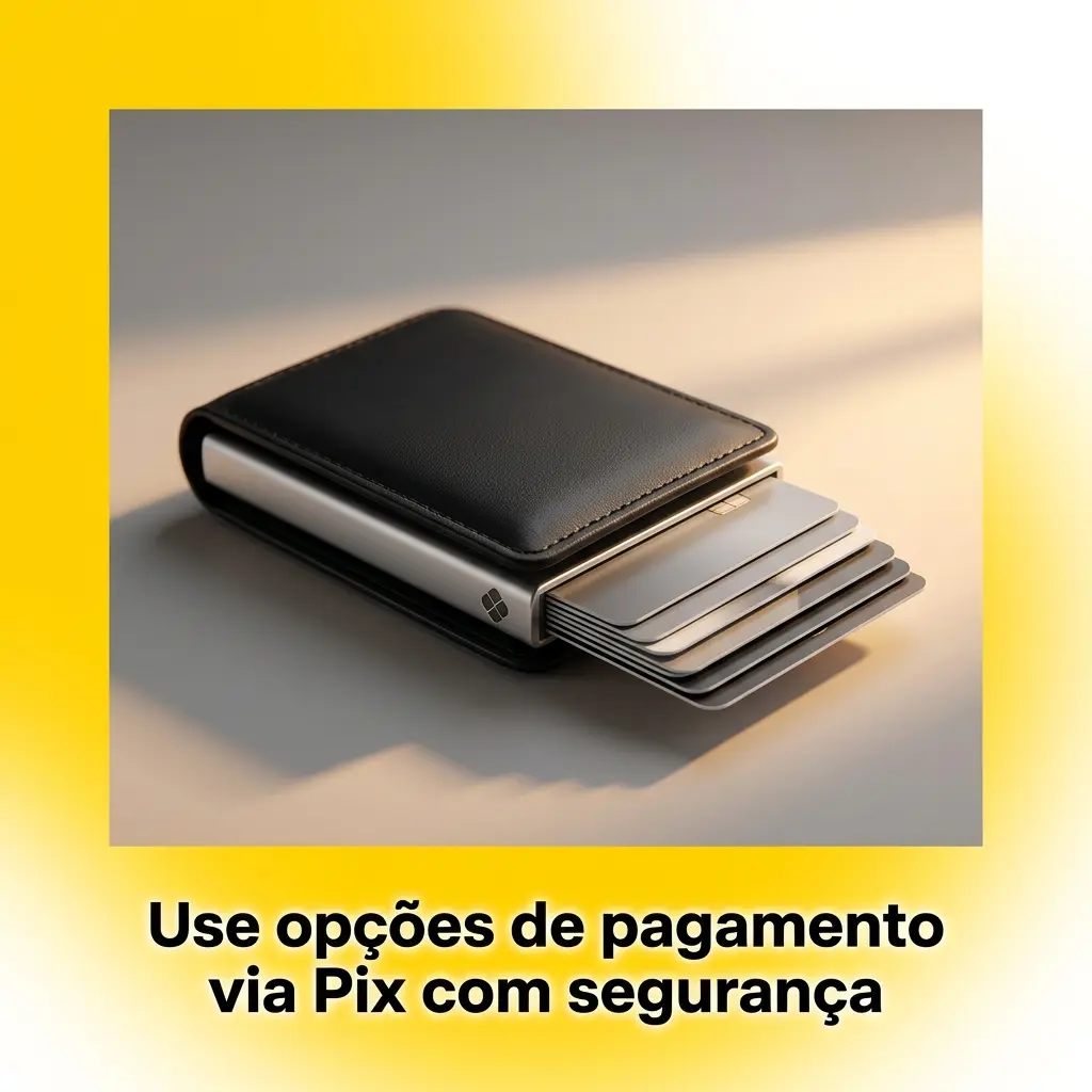 Lista de opções de pagamento via Pix com segurança: CPF, CNPJ, e-mail, telefone, chave aleatória, QR Code e Copia e Cola