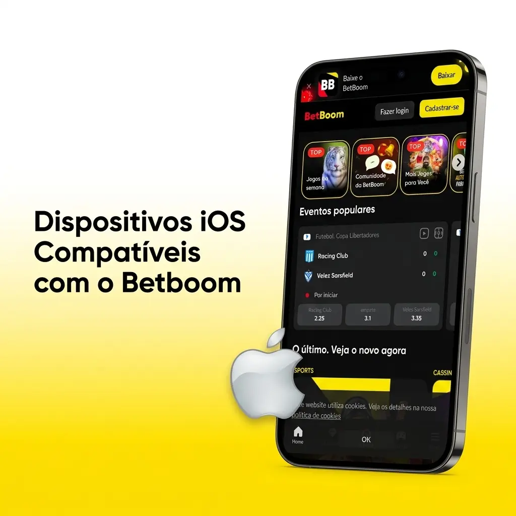 Lista de dispositivos iOS compatíveis com o aplicativo Betboom, incluindo iPhones, iPads e iPod Touch