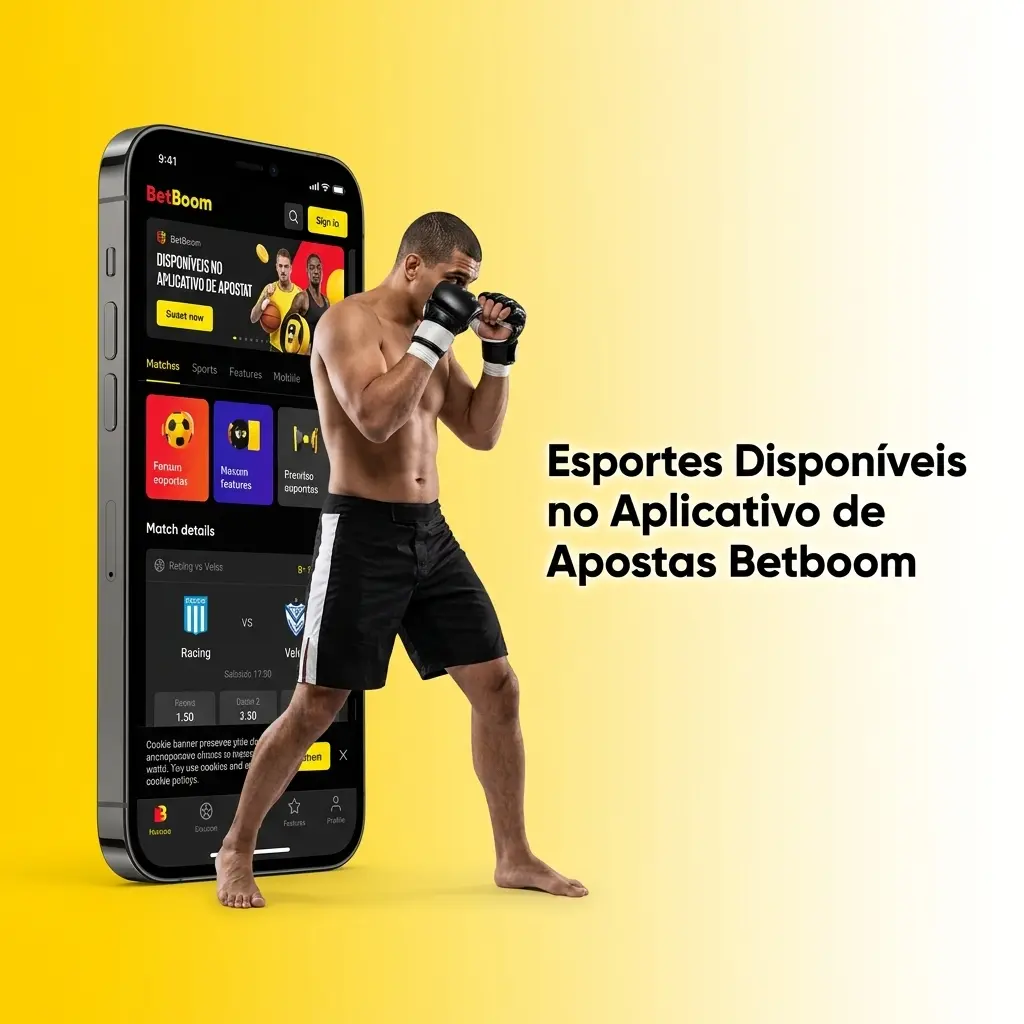 Esportes disponíveis no app Betboom: futebol, basquete, tênis, MMA, eSports e mais modalidades para apostas ao vivo.