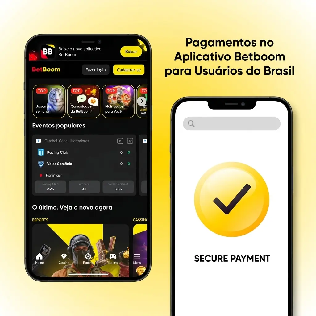 Pagamentos no app Betboom Brasil: Pix, boleto e carteiras digitais com depósito e saque mínimo de R$50