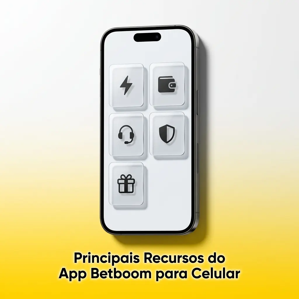 Interface do app Betboom para celular com recursos como Pix, apostas ao vivo e jogos de cassino no Brasil